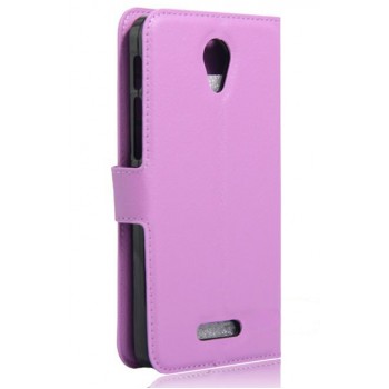 Чехол портмоне подставка на силиконовой основе на магнитной защелке для Alcatel Pop 4 Plus  Фиолетовый