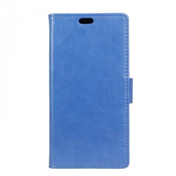 Вощеный чехол портмоне подставка на силиконовой основе на магнитной защелке для Alcatel Pop 4 Plus Синий