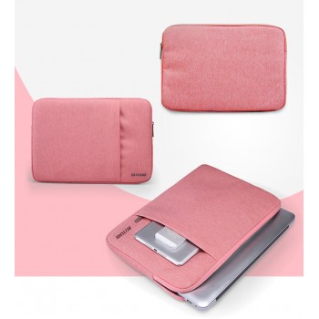 Фланелевый мешок с мягким бархатным покрытием с отсеком для карт на молнии для Huawei MateBook  Розовый