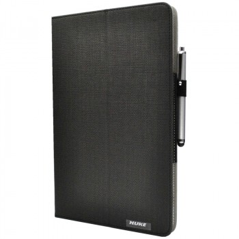 Чехол книжка подставка с рамочной защитой экрана, крепежом для стилуса и тканевым покрытием для Huawei MateBook Черный