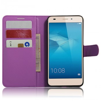 Чехол портмоне подставка на силиконовой основе на магнитной защелке для Huawei Honor 5C Фиолетовый