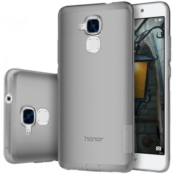 Силиконовый матовый полупрозрачный чехол с улучшенной защитой элементов корпуса (заглушки) для Huawei Honor 5C Серый