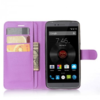 Чехол портмоне подставка на силиконовой основе на магнитной защелке для Elephone P8000  Фиолетовый