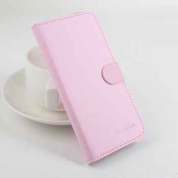 Чехол портмоне подставка на клеевой основе на магнитной защелке для Elephone P9000 Lite  Розовый
