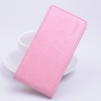 Глянцевый водоотталкивающий чехол вертикальная книжка на клеевой основе на магнитной защелке для Elephone P9000 Lite  Розовый