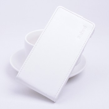 Глянцевый водоотталкивающий чехол вертикальная книжка на клеевой основе на магнитной защелке для Elephone P9000 Lite  Белый