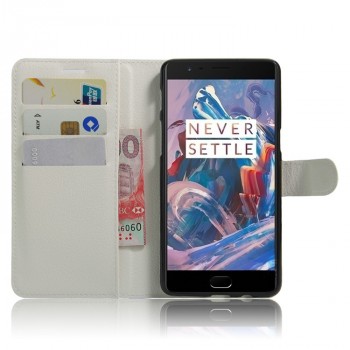 Чехол портмоне подставка на силиконовой основе на магнитной защелке для OnePlus 3 Белый
