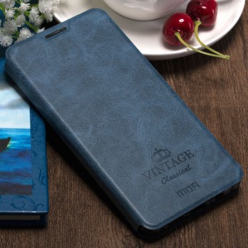 Винтажный чехол горизонтальная книжка подставка на силиконовой основе с отсеком для карт для OnePlus 3 Синий