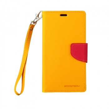 Чехол портмоне подставка на силиконовой основе на дизайнерской магнитной защелке для Sony Xperia Z Желтый