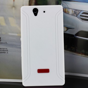 Силиконовый матовый непрозрачный чехол с нескользящими гранями для Sony Xperia Z  Белый