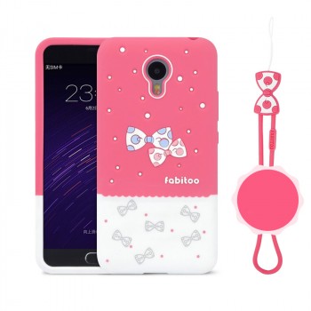 Силиконовый матовый непрозрачный дизайнерский фигурный чехол для Meizu M2 Note Пурпурный