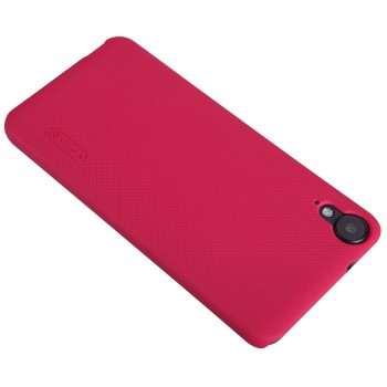 Пластиковый непрозрачный матовый нескользящий премиум чехол для HTC Desire 825  Красный