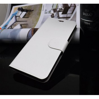 Глянцевый чехол горизонтальная книжка подставка на силиконовой основе с отсеком для карт на магнитной защелке для ZTE Blade X3 Белый