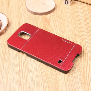 Пластиковый непрозрачный матовый чехол текстура Металлик для Samsung Galaxy S5 Mini  Красный