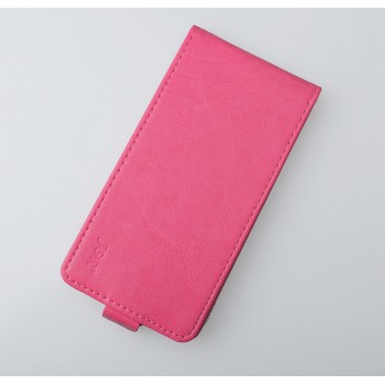 Чехол вертикальная книжка на пластиковой основе на магнитной защелке для LG X cam  Пурпурный