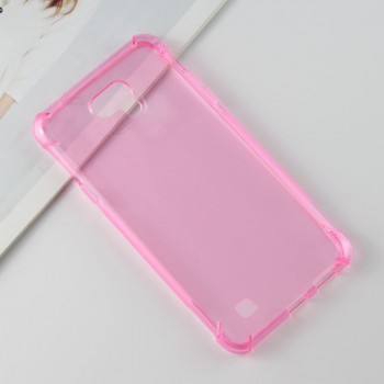 Силиконовый матовый полупрозрачный чехол с усиленными углами для LG X cam  Розовый