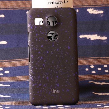 Пластиковый непрозрачный матовый чехол с голографическим принтом Звезды для Google LG Nexus 5X Фиолетовый