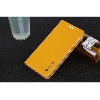 Вощеный чехол горизонтальная книжка подставка на пластиковой основе на присосках для Microsoft Lumia 640 XL  Желтый