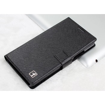 Текстурный чехол горизонтальная книжка подставка на пластиковой основе на магнитной защелке для Lenovo A6000/A6010 Черный