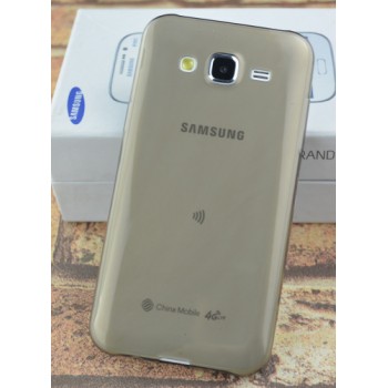 Силиконовый глянцевый полупрозрачный чехол для Samsung Galaxy J5 Серый