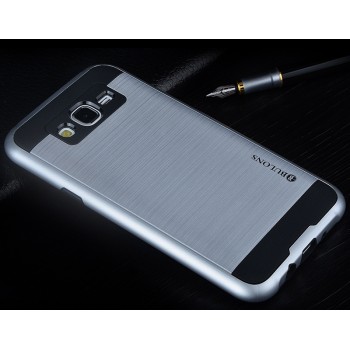 Противоударный двухкомпонентный силиконовый матовый непрозрачный чехол с поликарбонатными вставками экстрим защиты для Samsung Galaxy J5 Белый