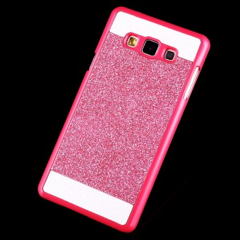 Пластиковый непрозрачный матовый чехол текстура Золото для Samsung Galaxy J5  Розовый