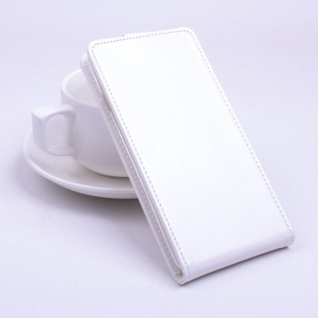Глянцевый чехол вертикальная книжка на силиконовой основе на магнитной защелке для Sony Xperia C4  Белый
