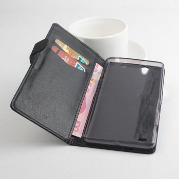 Чехол портмоне подставка на силиконовой основе на магнитной защелке для Sony Xperia C4 Черный