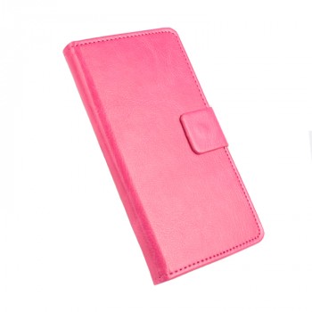 Глянцевый чехол горизонтальная книжка подставка на силиконовой основе с отсеком для карт на магнитной защелке для Xiaomi RedMi 3 Pro/3S Розовый