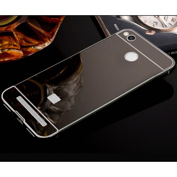Двухкомпонентный чехол c металлическим бампером с поликарбонатной накладкой и зеркальным покрытием для Xiaomi RedMi 3 Pro/3S