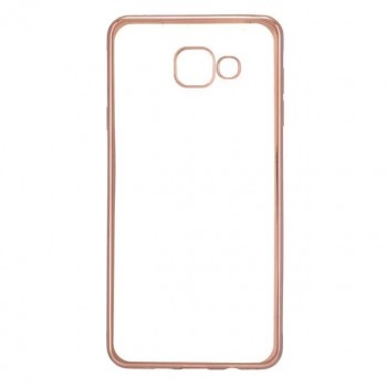 Силиконовый матовый полупрозрачный чехол с текстурным покрытием Металлик для Samsung Galaxy A5 (2016)  Розовый