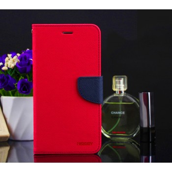Чехол портмоне подставка на силиконовой основе на дизайнерской магнитной защелке для Samsung Galaxy A5 (2016) Красный