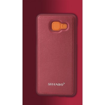 Силиконовый матовый непрозрачный чехол с текстурным покрытием Кожа для Samsung Galaxy A5 (2016) Красный
