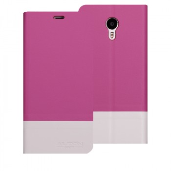 Чехол горизонтальная книжка подставка текстура Линии на пластиковой основе для Meizu M3 Note  Пурпурный