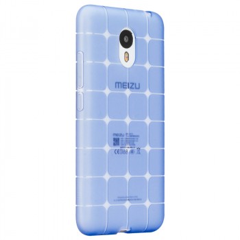 Силиконовый матовый полупрозрачный чехол с текстурным покрытием Узоры для Meizu M3 Note  Синий