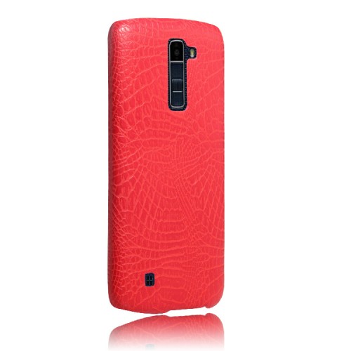 Чехол задняя накладка для LG K10 с текстурой кожи, цвет Красный