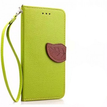 Чехол портмоне подставка на силиконовой основе на дизайнерской магнитной защелке для LG K10  Зеленый