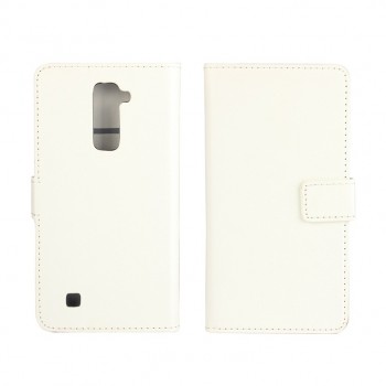 Глянцевый чехол портмоне подставка на пластиковой основе на магнитной защелке для LG K10  Белый