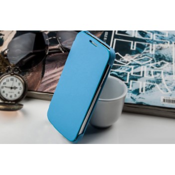 Чехол горизонтальная книжка на пластиковой основе для Samsung Galaxy J5 (2016)  Голубой