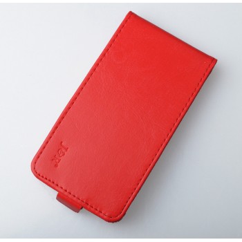 Чехол вертикальная книжка на пластиковой основе на магнитной защелке для Alcatel One Touch POP 3 5.5  Красный
