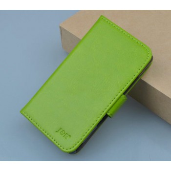 Чехол портмоне подставка на силиконовой основе на магнитной защелке для Alcatel OneTouch Pixi First  Зеленый