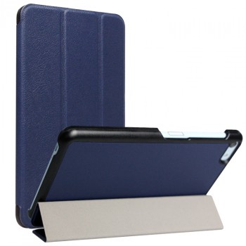 Сегментарный чехол книжка подставка на непрозрачной поликарбонатной основе для Huawei MediaPad T2 7.0 Pro  Синий