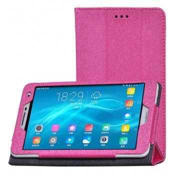 Чехол книжка подставка текстура Узоры с рамочной защитой экрана для Huawei MediaPad T2 7.0 Pro Пурпурный