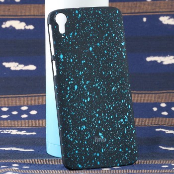 Пластиковый непрозрачный матовый чехол с голографическим принтом Звезды для HTC Desire 828  Голубой