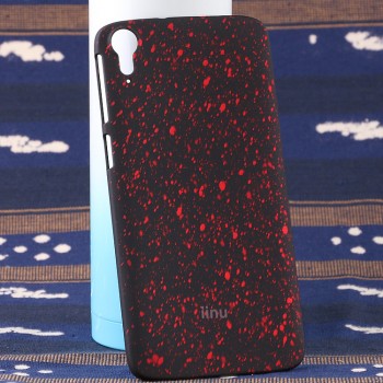 Пластиковый непрозрачный матовый чехол с голографическим принтом Звезды для HTC Desire 828  Красный