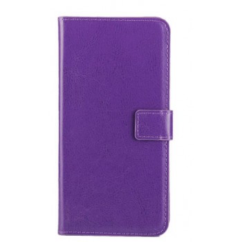 Вощеный чехол портмоне подставка на пластиковой основе на магнитной защелке для HTC Desire 828  Фиолетовый