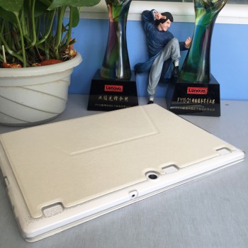 Чехол книжка подставка на транспарентной силиконовой основе для Lenovo Tab 2 A10  Белый