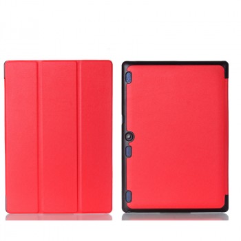 Сегментарный чехол книжка подставка на непрозрачной поликарбонатной основе для Lenovo Tab 2 A10-30/Tab 10 TB-X103F Красный