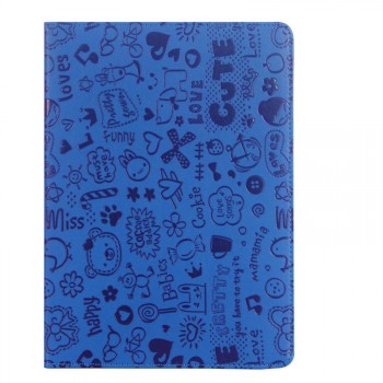 Чехол книжка подставка текстура Узоры с рамочной защитой экрана для Lenovo Tab 2 A10-30  Синий