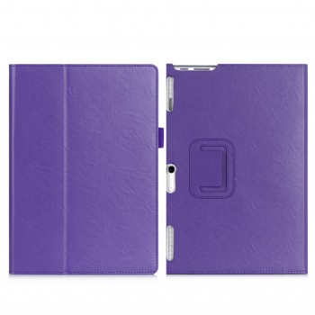 Чехол книжка подставка с рамочной защитой экрана, крепежом для стилуса, отсеком для карт и поддержкой кисти для Lenovo Tab 2 A10-30/Tab 10 TB-X103F Фиолетовый